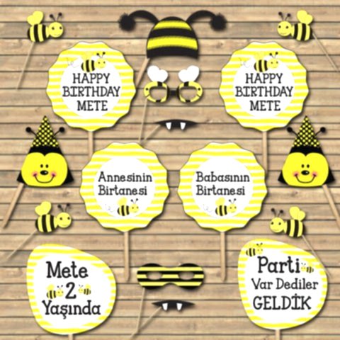 Arı Konsept  Konuşma Balonları Seti