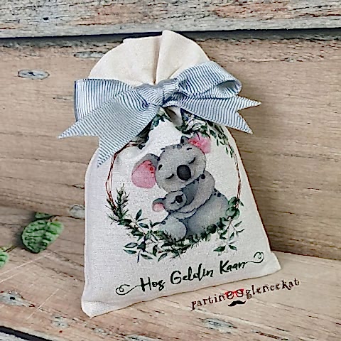 Koala ve Yavrusu Konseptli Lavantalı Kese