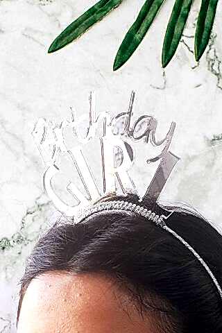 Gümüş Birthday Girl Doğum Günü Tacı