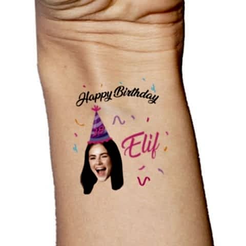 Doğum Günü Fotoğraflı Geçici Dövme
