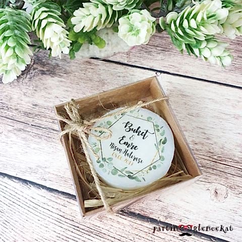 Okaliptus Konsept Baskılı Sabun Nikah Şekeri Hediyelik