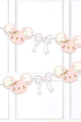 Pembe Fare Banner Duvar Süsü
