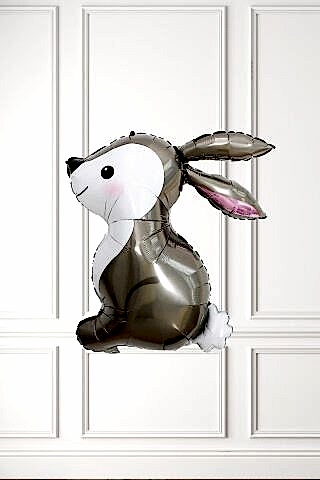 Parlak Tavşan Folyo Balon Beyaz Gümüş Tavşan Balon