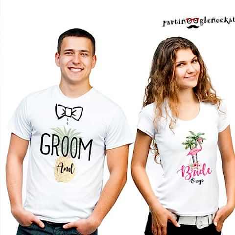 Gelin - Damat Kişiye Özel Baskılı Tshirt