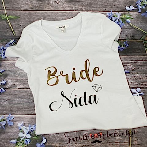 Gold Bride İsim Baskılı Tshirt