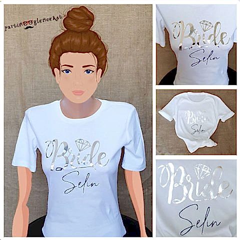 Silver Varaklı Bride Baskılı Beyaz Tshirt
