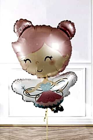 Pastel Renkler Peri Kızı Folyo Balon Sevimli Peri Kız Balon