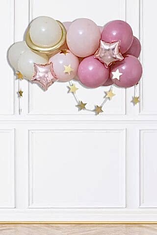 Pembe Uzay Konsept Balon Zinciri Seti