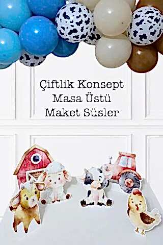 Çiftlik Tema Ayaklı Pano Seti Doğum Günü Masa Üstü Panolar